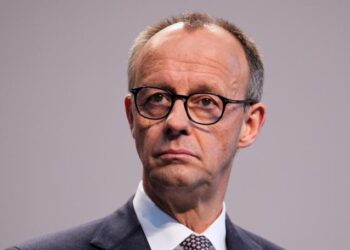 Friedrich Merz, Christian Democratic Union party chairman, addresses the media after reaching an agreement between their parties on a coalition for a new German government at a news conference in Berlin, Germany, Wednesday, April 9, 2025. (AP Photo/Ebrahim Noroozi)