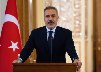 Turkish Foreign Minister Hakan Fidan speaks in a joint news briefing with his Iranian counterpart Abbas Araghchi after their meeting, in Tehran, Iran, Sunday, Nov. 30, 2025. (AP Photo/Vahid Salemi)